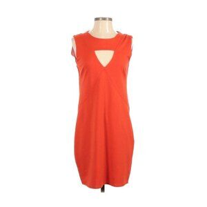Zara Red Solid Sleeveless Cutout Shift Dress